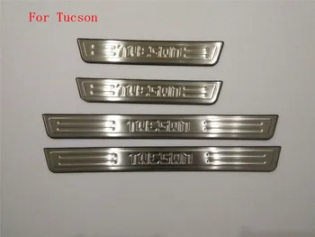 Nerūsējošā Tērauda Sānu Durvis, Palodzes Cover/Pretnodiluma Plāksnes Apdari 4gab/Komplekts Auto piederumi Hyundai Tucson 2005. līdz 2012. gadam Automašīnu stils