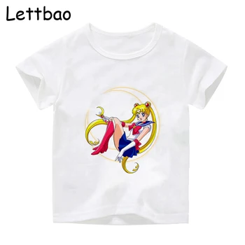 Sailor Moon Bērniem, Anime T-Krekls Bērnu Hip Hop Hipster T Krekls Gadījuma Tshirts Harajuku Top Tees Streetwear