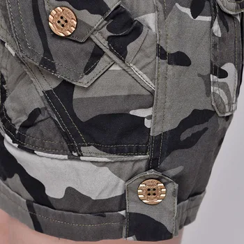 Vasaras Ikdienas Multi Kabatas Bikses Kokvilnas Camo Kravas Šorti Meitenēm Sexy Militārās Maskēšanās Šorti Sievietēm