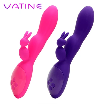 VATINE Klitora Stimulators Dual Mehānisko G-spot Massager Big Dildo Vibrācijas Trušu Vibrators Multispeed Seksa Rotaļlietas Sievietēm