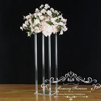 Vairumtirdzniecības Augstas kvalitātes caurspīdīga skaidrs, akrila ziedu stand kāzu galda centrālais ziedu apdare gadījumā puse dekori