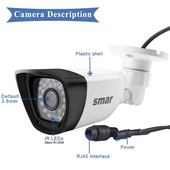 Smar Onvif HD 1080P IP Kamera SONY IMX 323 Āra Ūdensizturīgs CCTV Tīkla Bullet Kamera 30 IS Objektīvs XMEYE P2P ONVIF Plastmasas