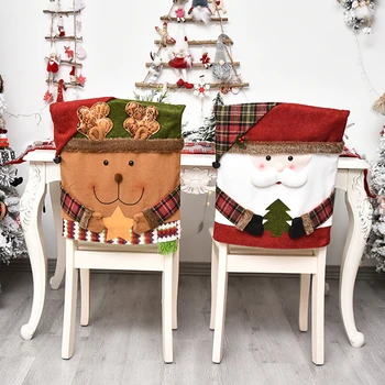Ziemassvētku Krēsla Pārsegs Santa Claus, Sniegavīrs Krēslu Piedurknes Noņemamas Slipcovers Anti-Putekļu Mēbeles Ziemassvētki Jaunais Gads Apdare