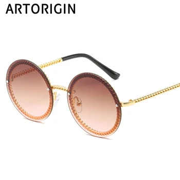 Luksusa Saulesbrilles Sievietēm bez apmales Apaļas Brilles, Dāmas Elegantas Sieviešu Briļļu Kārta gafas de sol mujer Jaunu 2019