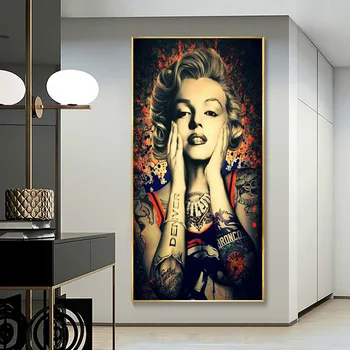 Tetovējumi Marilyn Monroe Glezna Glezna Portretu Sienas, Mākslas Plakāti un Izdrukas Filmu Zvaigzne Dekoratīvu Attēlu Dzīvojamā Istaba Dekori