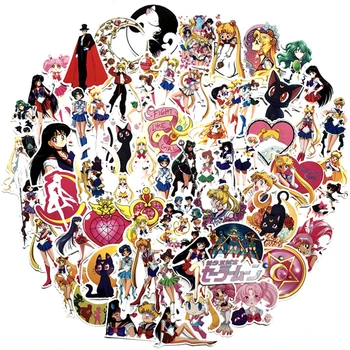 Izsmalcinātu Self-made Aizbildnis Sailor Moon Meitene Scrapbooking Dekoratīvās Uzlīmes dekoratīvās Apdares Ūdensnecaurlaidīga Papīra Uzlīmes 70PCS