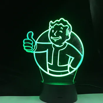 Spēle Fallout Shelter Krāsas Maiņa Nightlight Dāvanu Bērniem, Bērnu Guļamistaba Dekorēšana Galda Lampa 3d Led Nakts Gaisma Gultas