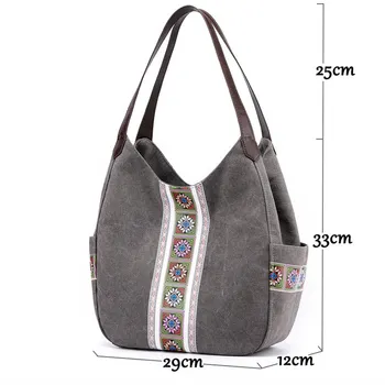Augstas ietilpības Sieviešu somas sieviešu 2019 iepirkumu maisiņu Izšūšana audekls crossbody somas sieviešu soma pār plecu bolso mujer
