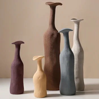 Mūsdienu Modes Radošās Keramikas Vāze Minimālisma Morandi Krāsas Modelis Istabas Mājas Rotājumi Ziemeļvalstīm Tēlniecības Mākslas