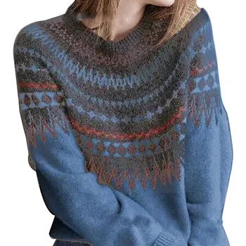 Sieviešu Modes Gadījuma Krāsu Saskaņošanas Džemperis garām piedurknēm Krekls ar V-veida kakla Adīt Augšu Loose Knit Mētelis
