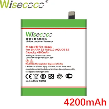 WISECOCO 4200mAh HE332 Akumulatoru ASU S2 fs8010 AQUOS s2 Tālruni Noliktavā Augstas Kvalitātes Akumulatora+Izsekošanas Kods
