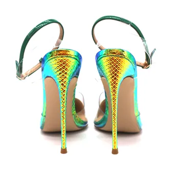 Augstpapēžu kurpes Sandales Sexy Sievietes Čūska Python Potītes T Siksna Kvalitātes 12cm 10cm Tievu Papēdi Punktu Toe Sūkņi Puse Kurpes 2020