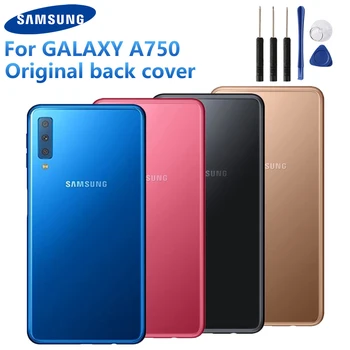 Samsung Oriģināls Atpakaļ Akumulatoru Durvis, Stikla Vāks Samsung Galaxy A7 2018 Versija SM-A730x A730x SM-A750 Aizmugures Korpusa Aizmugurējo Vāciņu