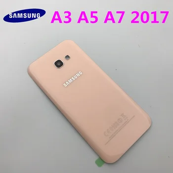 Pilna Korpusa Vāku Gadījumā Akumulatora Vāciņu+priekšējā stikla ar Augšējo rāmi līmi, uzlīmes Samsung Galaxy A3 A320 A5 A520 A7 A720 2017
