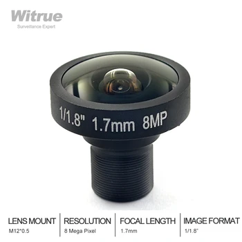 Witrue 4K CCTV Lens 8Megapixel Fisheye 1/1.8 Collu 185 Grādu M12 Mount Objektīvs 1.7 mm IMX178 Sensors 4K Kamera