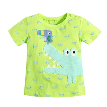 Vasaras zīdaiņu zēnu T-krekls,karikatūra krokodils drukāšanas zēnu t-veida topi ar īsām piedurknēm, bērnu apģērbi,bērnu drēbes(1-6 g)