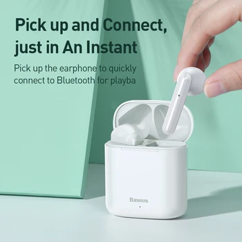 Baseus Bluetooth Austiņas W09 TWS Bluetooth 5.0 Bezvadu Austiņas Brīvroku Austiņas Stereo HD Runā Auriculares Bluetooth