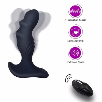 Vīriešu Prostatas Massager Anālais Vibrators Butt Plug Bezvadu Tālvadības pults 7 Ātrumi Vibrējošo Anālo Plug Stimulators Seksa Rotaļlietas Vīriešiem