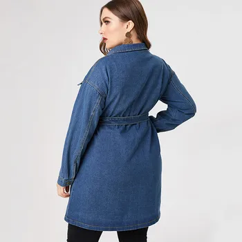 Miaoke Sieviešu Plus Lieluma Pārsējs džinsa kleita Sievietēm Augstas Kvalitātes Modes Dāmas Vintage Liela Izmēra pavasara kleitas