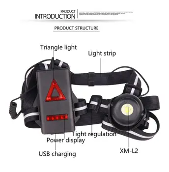 Gaitas Gaismas USB Uzlādes Nakts Drošības Brīdinājuma Gaismas LED Krūtīm Lampas, Āra Sporta Skriešanas, Riteņbraukšana Velo Lukturīti