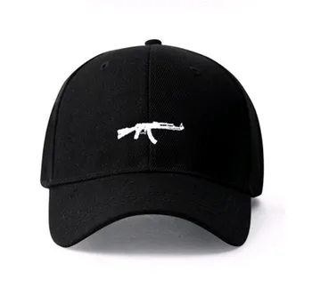 2019 jauns Uzbrukums pistole izšuvumi klp kokvilnas pāris cepures Hip Hop, Cepure, regulējams unisex) ikdienas cepures