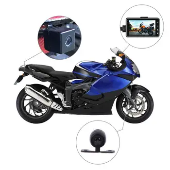 KY-MT18 Motociklu Kameras DVR Mehānisko Auto Dash Cam Ar Specializētu Divējādu Black Priekšā, Aizmugurē Ieraksti Motociklu Dash Cam