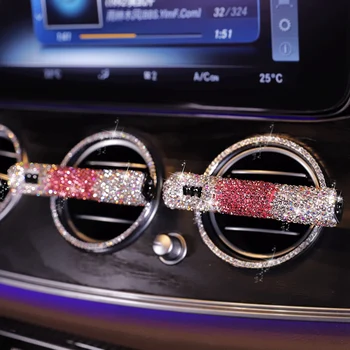 Radošā Bling Crystal Diamond Auto Gaisa Atsvaidzinātājs Gaisa Izplūdes Smaržas Ventilācijas Klipu Auto, Cieta Smaržas Difuzoru Apdare Sievietēm