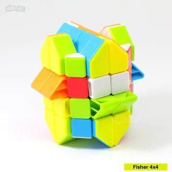 Fanxin Ass Fisher Vējdzirnavas 4x4 Kubiks Stickerless 4x4x4 Burvju Kubi Higth Diffuclty Profesionālās Specail Puzzle Rotaļlietas Bērniem