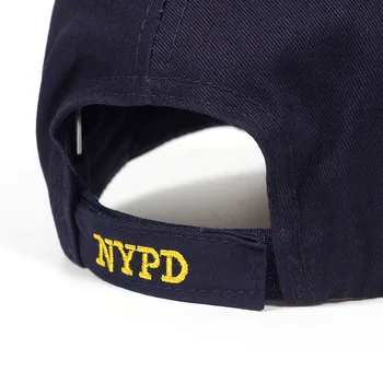 Zīmola snapback augstas kvalitātes NYPD izšuvumi beisbola cepure āra saules cepures regulējams kokvilnas pāris, cepure, Hip Hop Cepures