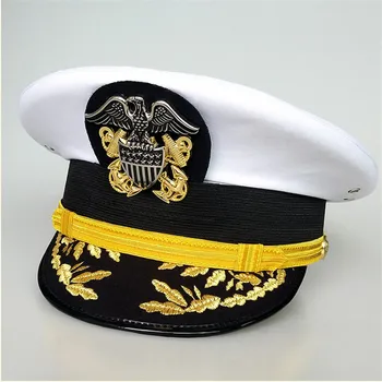 Amerikāņu Armijas Virsnieks Sejsegu Cepures Cēls ASV Navy Cosplay Balts Militārā Ērglis Emblēmu Klp Halloween Ziemassvētku Dāvanu