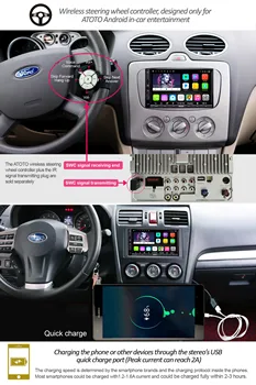 ATOTO A6 2 Din Android Auto GPS Stereo Atskaņotājs/2x Bluetooth & aptX & IPS Displejs/A6Y2721PRB//Indash Multivides Radio/WiFi USB
