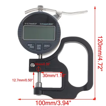 ANENG 0-12.7 mm Elektronisko Digitālo Mikrometru Biezuma Mērītājs Platums 0.01 mm Dziļums Testeris