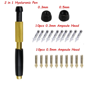 0.3/0.5 mm Trīs Pielāgot Spiediena Hyaluron Pildspalvu Lūpu Injekcijas hialuronskābes Pildspalvu Atomized Ieroci Anti Rieva Lūpu Celšanas Melns