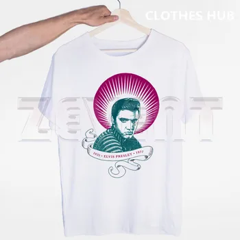 Elvis Presley King of Rock T-krekls O-veida Kakla Īsām Piedurknēm Vasaras Gadījuma Modes Unisex Vīriešu Un Sieviešu Tshirt