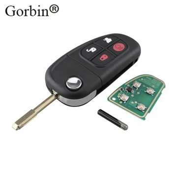 GORBIN 4Button Flip Tālvadības Atslēgu 315MHz/433Mhz Par Jaguar X-Type S-Veida, S Veida, X Veida XJ XK NHVWB1U241 Retranslatoru 4D60 stikla Chip