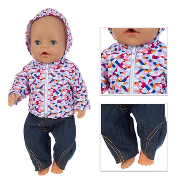Jauna jaka Lelle Drēbes Fit, Lai piedzimst mazulis 43cm Leļļu Apģērbu, Leļļu Aksesuāri 17inch baby Doll