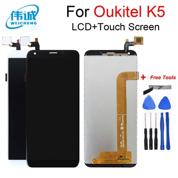 5.7 collu Oukitel K5 LCD+Touch Screen Digitizer Montāža Oriģināls Jaunu LCD+Touch Digitizer par K5+Instrumenti