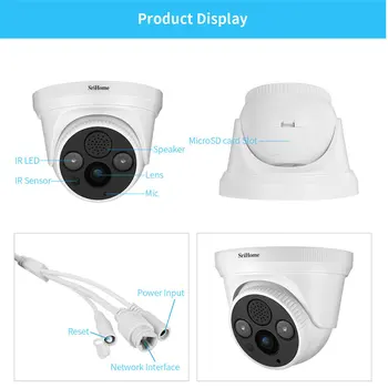 Sricam SH030 1296P Dome Wifi IP Kamera 3.0 MP H. 265 Drošības CCTV Kameras divvirzienu Audio Signālu Push ONVIF Video Novērošanas Sistēmas