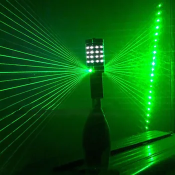LED Strobe Baton Ar 2 Galvas Lāzera Gaismas Rechargeble Šampanieša Pudele, kas Mirgo Stick Pakalpojumu Brīnumsvecītes KTV Bārs Klubs Dekori