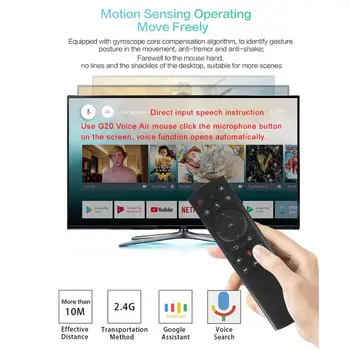 G20S Žiroskopu Smart Balss Tālvadības pults (IS) Mācību 2.4 G Bezvadu Lidot Gaisa Peles PC android TV Box