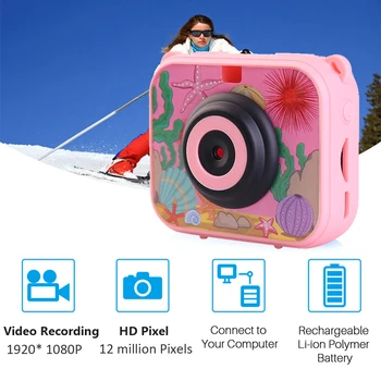 Mini Bērniem Mazulis Digitālās Fotokameras Ūdensdrošs 30M 1080P Video Kamera Recoder Videokamera Dāvanu Sporta Ķivere Video Kameras