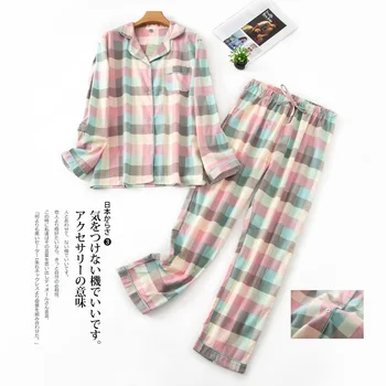 Gudrs trušu kokvilnas pidžamas komplekti sievietēm sleepwear Plus Lieluma cute Karikatūra ar garām piedurknēm sievietēm pyjama komplekti pijama mujer