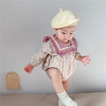 Zēns Meitene Kāpšanas Apģērbu Ar Garām Piedurknēm Velveta Ārā Bērnu Bodysuit Dot Drukas Bērnu Bērniem Jumpsuit Puiku Drēbes