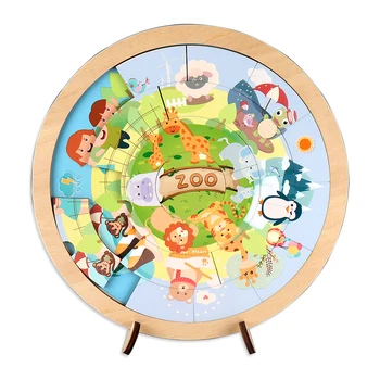 Bērnu Rotaļlietu Montessori Izglītības Koka Rotaļlietas, Multfilmas Mozaīkas Valdes Puzzle Rotaļlietas Agrīnās Mācīšanās Izglītojošas Rotaļlietas Bērniem Dāvanas
