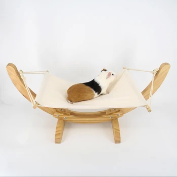 Smieklīgi DIY Samontē Koka Kaķis Guļamtīkls Gultas Mīkstās Vilnas Pet Sega, Paklājiņš Spilvenu Mazs Suns Kaķēns Kāmis Slinks Karājas Šūpoles Kaķis Rotaļlietas