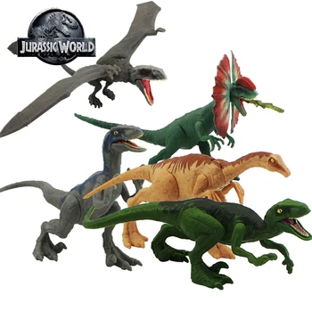 12-17cm Jurassic Pasaules Rotaļlietas Uzbrukums Pack Velociraptor Zilā Attēls Dimorphodon Gallimimus Pūķis PVC Rīcības Attēls Modelis Lelles Rotaļlietas