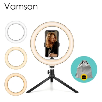Vamson USB Regulējams Kustamo Aptumšojami Selfie Gredzenu Gaismas Selfie Gredzenu Gaismas Lampas Gaismas Grims Stīpām Gaismas studio LED VLS08D