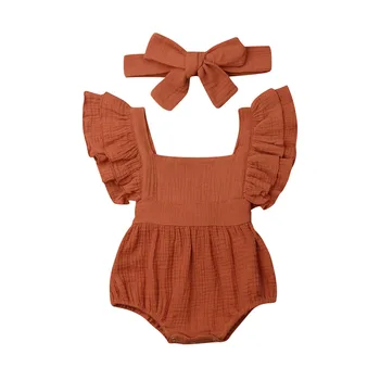 0-24M Jaundzimušais Meitene Zēns 2GAB Vasaras Apģērbu Savirmot Romper Jumpsuit Apģērbs Apģērbs