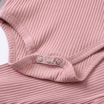 Ir 2021. Pavasara Jaundzimušo Infnat Baby Meitenes Romper Uzstādīt Svītrains Kokvilnas Krekls ar garām Piedurknēm+Stulpiņi 2gab Meitenes Tērps Zīdaiņu Apģērbu