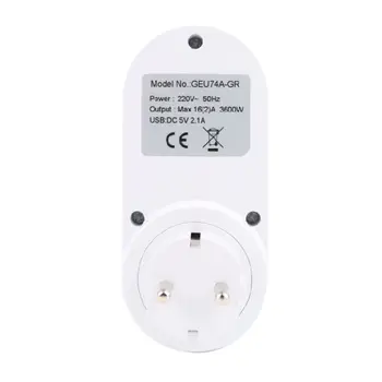 ES Plug Atpakaļskaitīšanas Taimeris Ligzda Smart Control Dual USB Porti Rotācija 180 8 Stundu